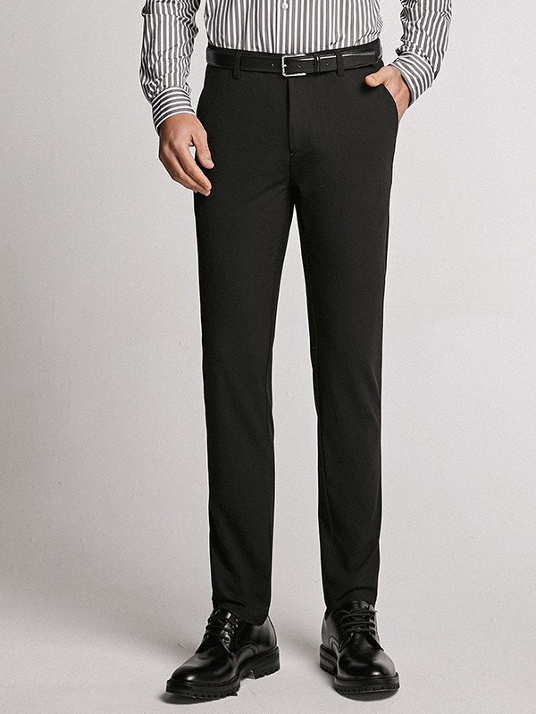 谱拉歌世男装2022春夏季黑色长裤