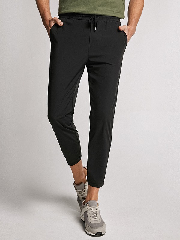 谱拉歌世男装2022春夏季黑色长裤