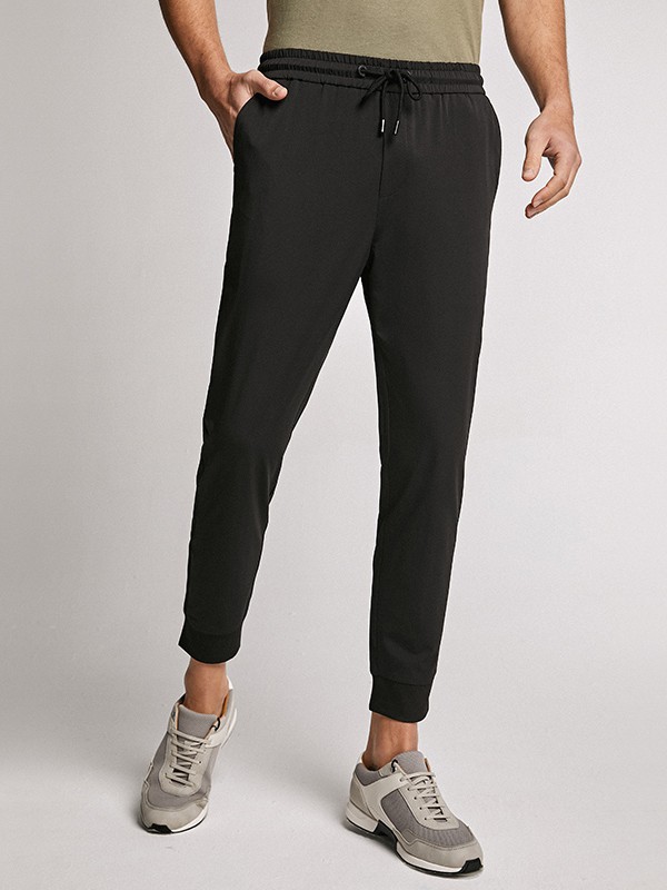 谱拉歌世男装2022春夏季黑色长裤