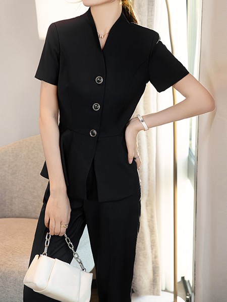 佐思琳女装2022春夏季黑色衬衫