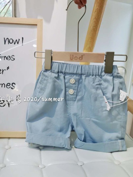 优米多童装2022春夏季蓝色短裤