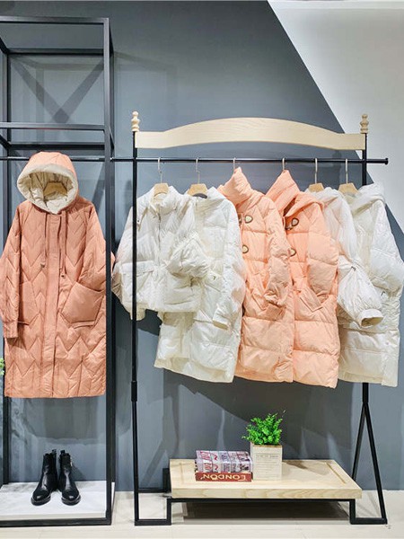 联胜服饰女装2022秋冬季橙色棉服