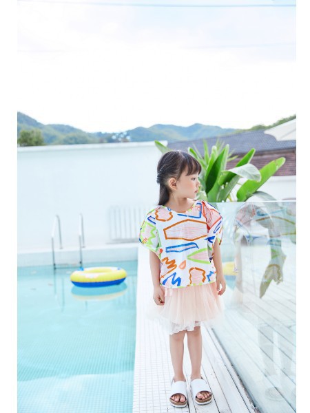 吾名堂童装2022春夏季粉色T恤