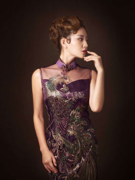 ​优刻定制男装2022春夏季咖啡色旗袍