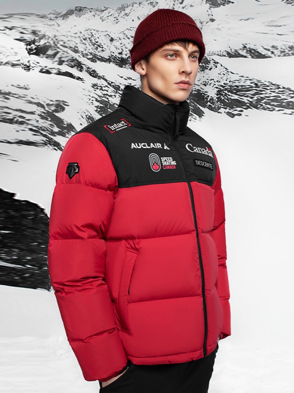 迪桑特运动装2022秋冬季红色棉服