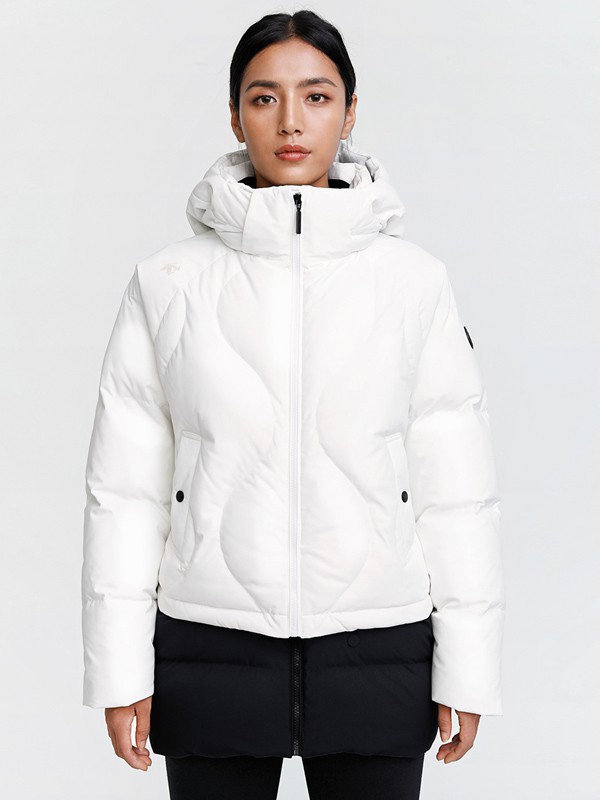 迪桑特运动装2022秋冬季白色棉服