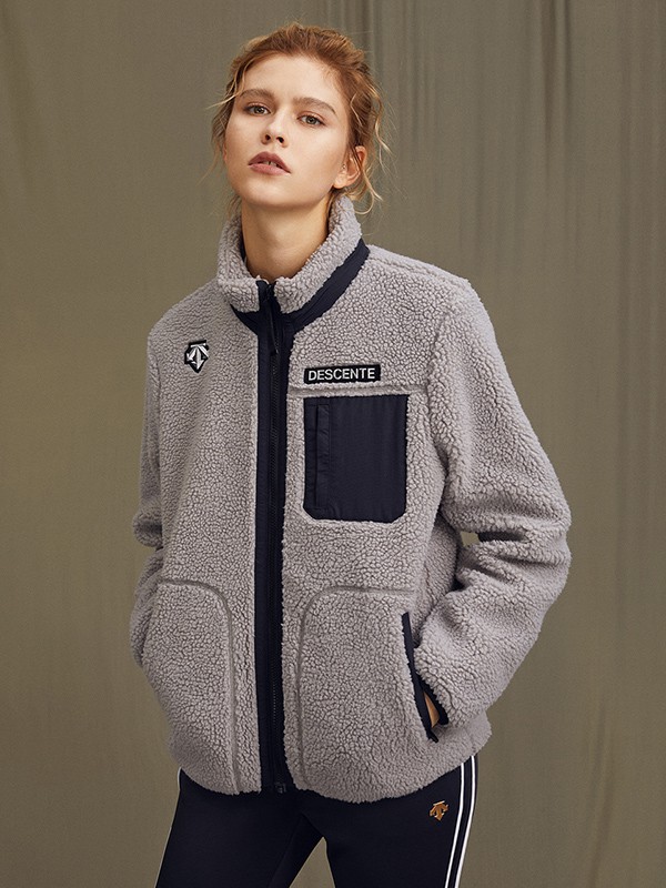 迪桑特运动装2022秋冬季灰色棉服