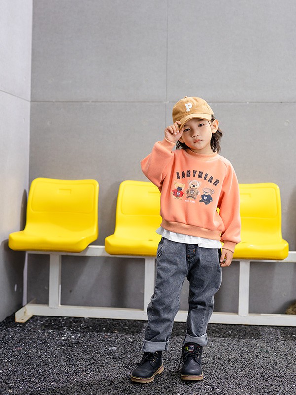 田田小象2022秋冬季橙色T恤