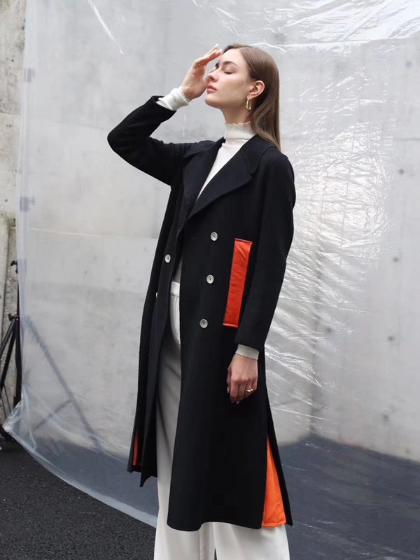 钰一女装2022秋冬季黑色大衣