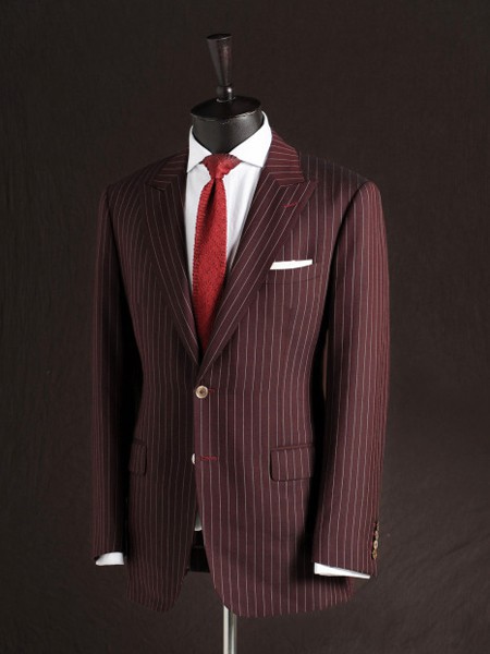 ​皇家绅士男装2022秋冬季酒红色西装