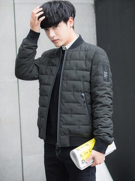 禹宾男装2022秋冬季墨绿色羽绒服