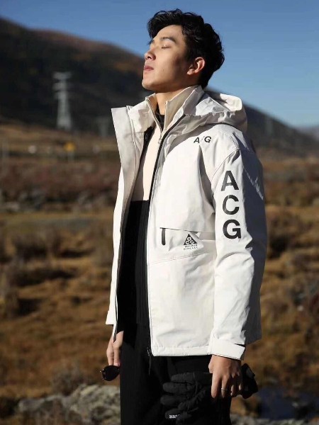 禹宾男装2022秋冬季白色派克服