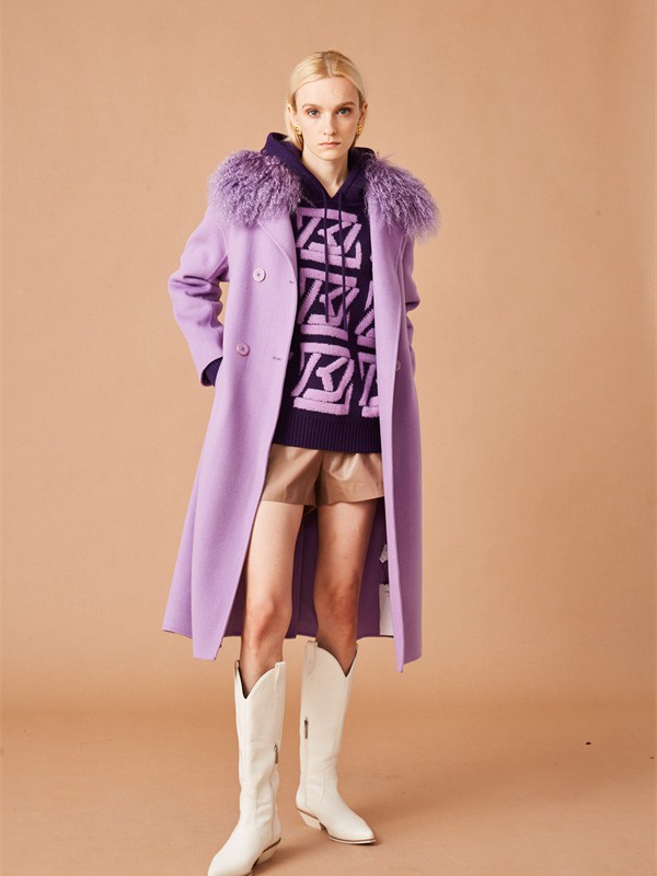 KSNJSN2022秋冬季紫色大衣