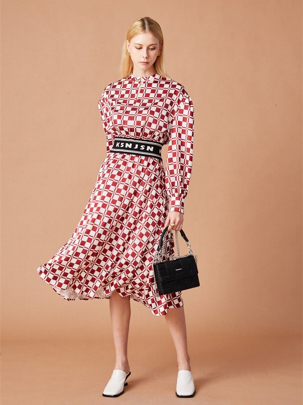 KSNJSN2022秋冬季红色连衣裙