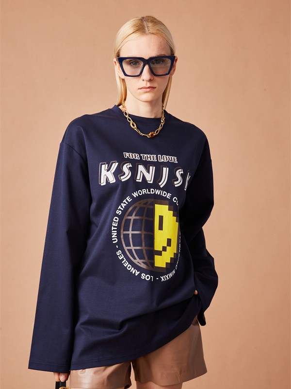 KSNJSN2022秋冬季黑色T恤