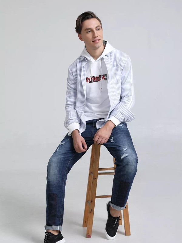 帝画男装2022秋冬季白色卫衣