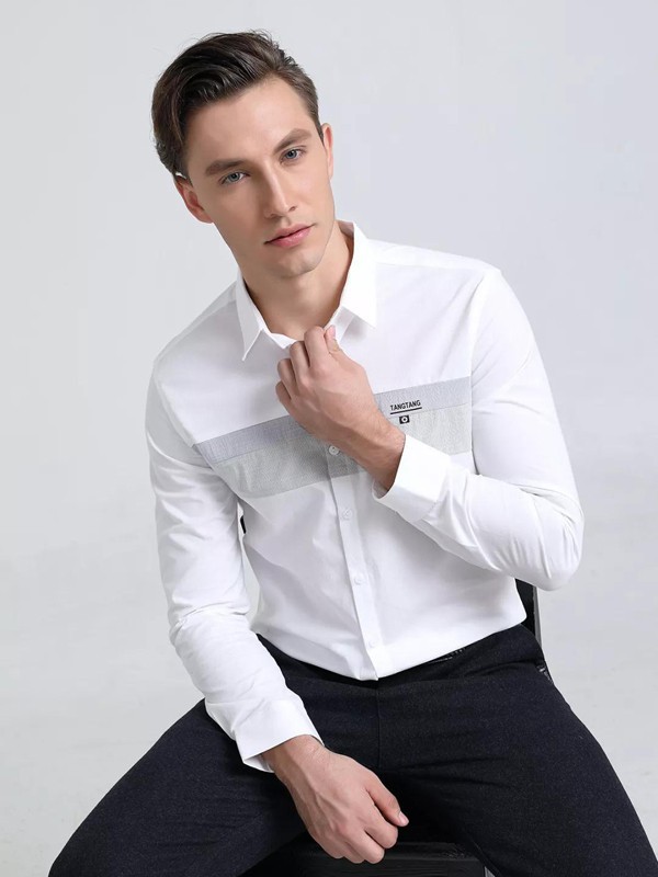 帝画男装2022秋冬季白色衬衫