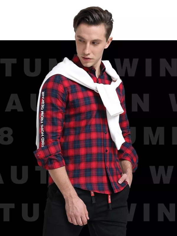 帝画男装2022秋冬季红色衬衫