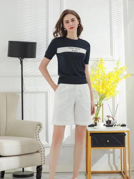 话欧女装2022春夏季黑色T恤