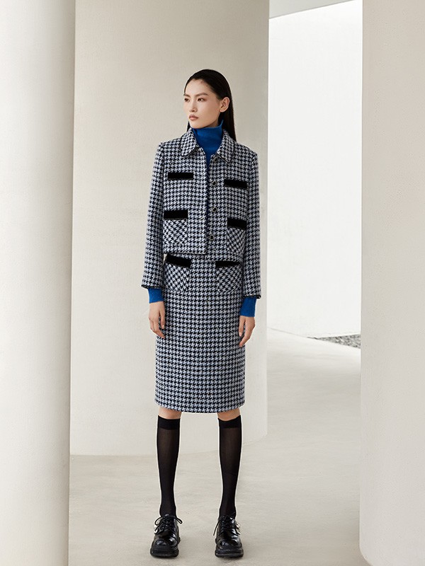 IN+茵嘉女装2022秋冬季灰色半身裙