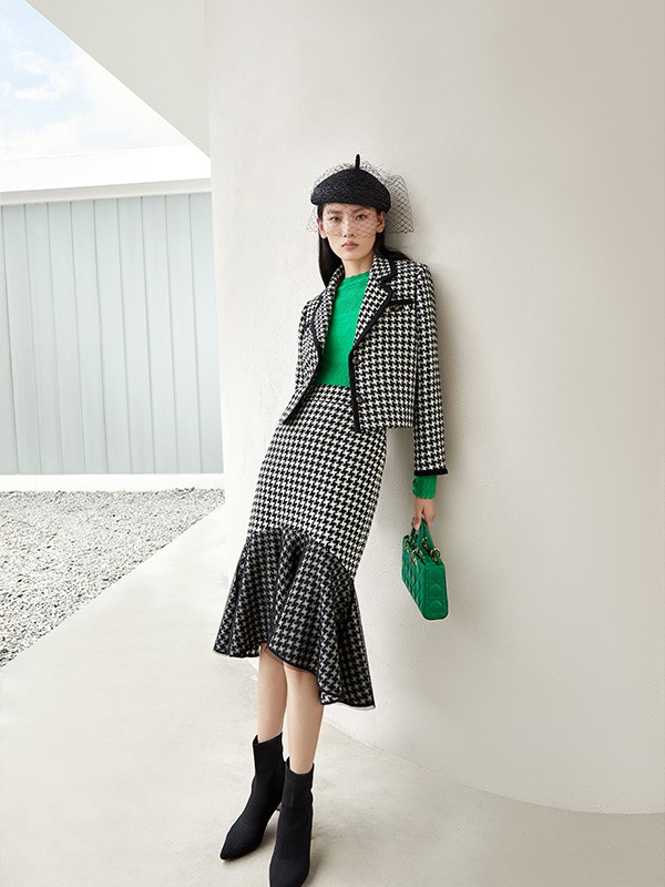 IN+茵嘉女装2022秋冬季绿色针织衫