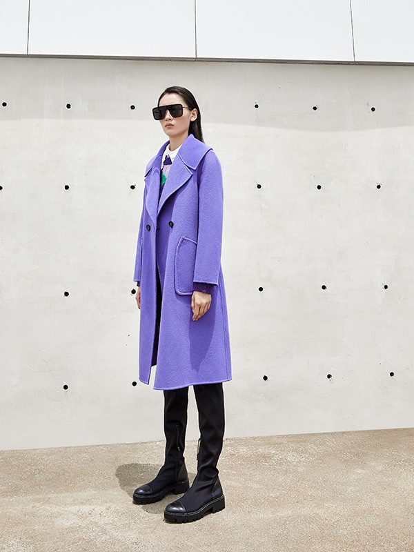 IN+茵嘉女装2022秋冬季紫色大衣