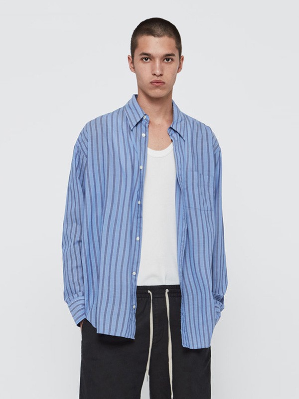 Allsaints2022秋冬季蓝色衬衫