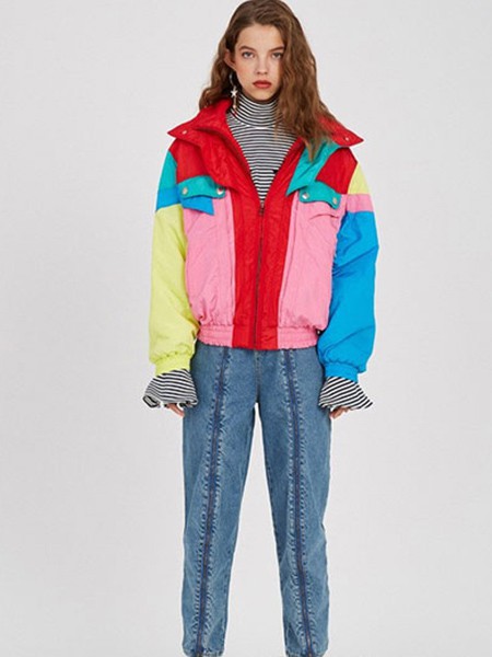 ESTUNE女装2022秋冬季拼色派克服