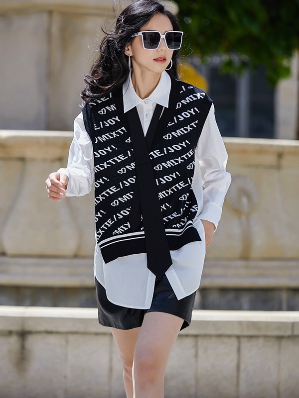 美诗缇2022秋冬季白色衬衫