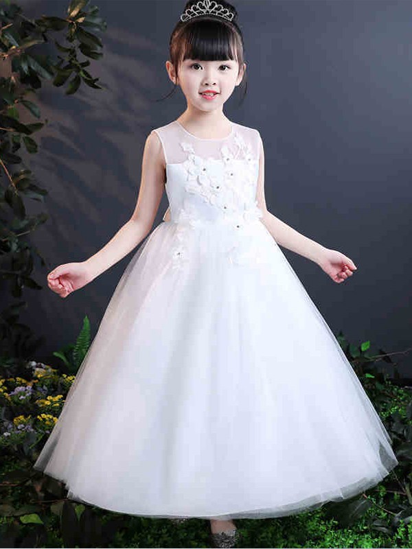 呱呱蛋童装2022春夏季白色连衣裙