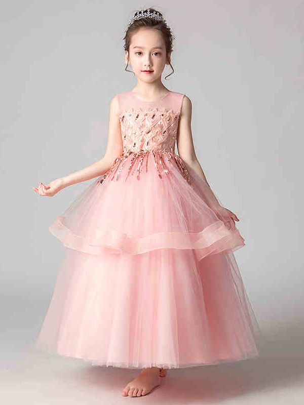 呱呱蛋童装2022春夏季粉色连衣裙