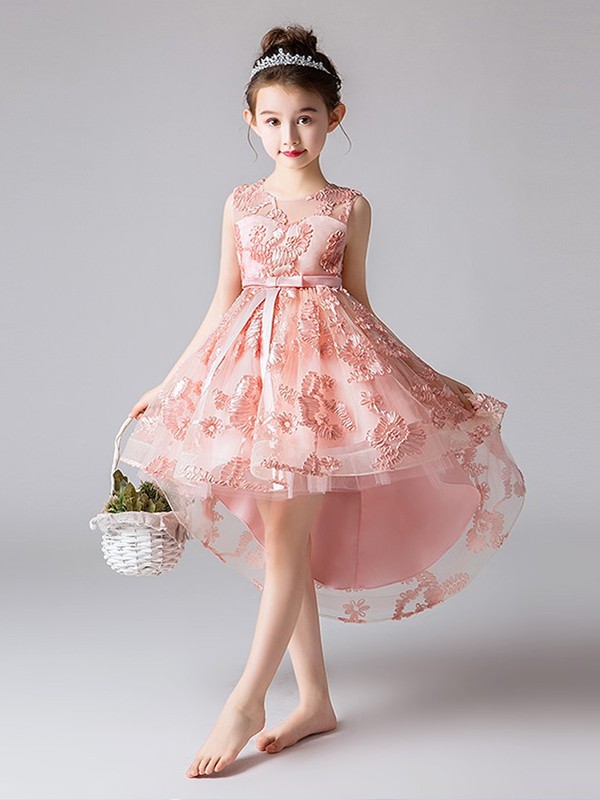 呱呱蛋童装2022春夏季粉色连衣裙