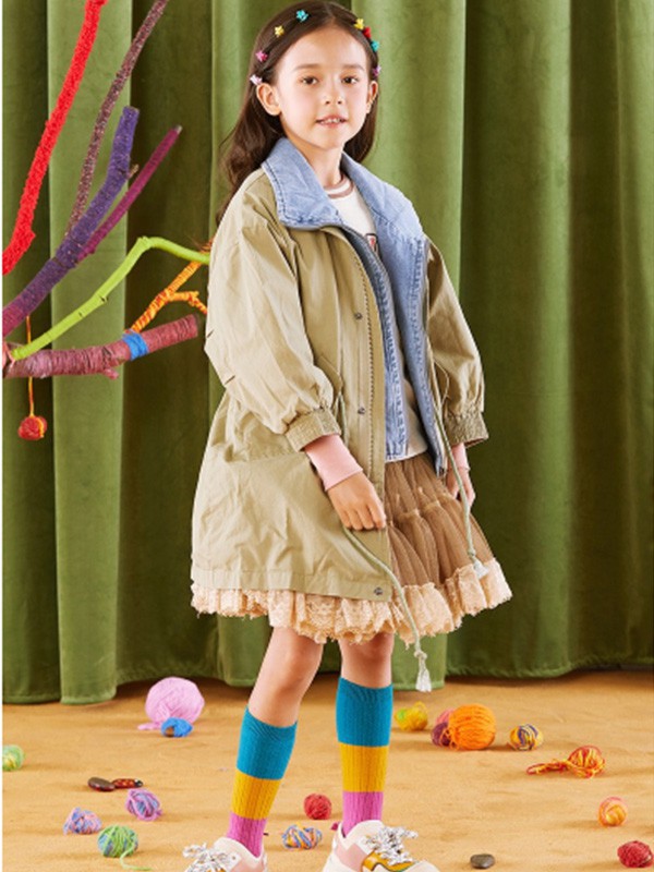 巴巴小镇童装2022秋冬季绿色半身裙