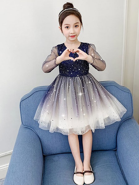 豆巴士Beanbus童装2022春夏季拼色连衣裙