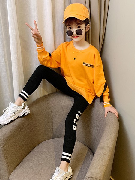 豆巴士Beanbus童装2022秋冬季黄色T恤