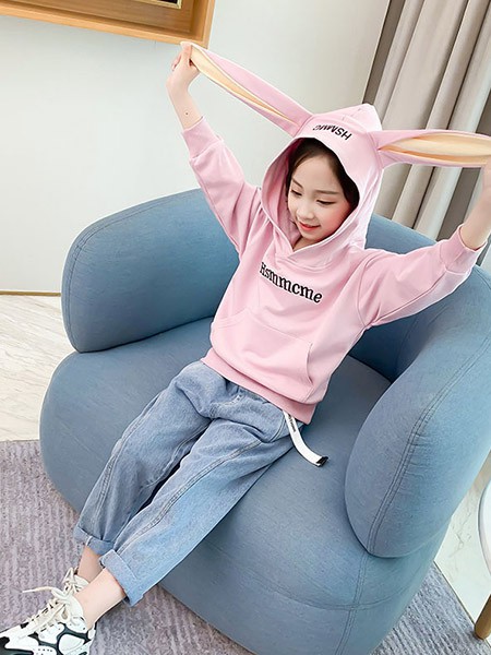 豆巴士Beanbus童装2022春夏季粉色卫衣