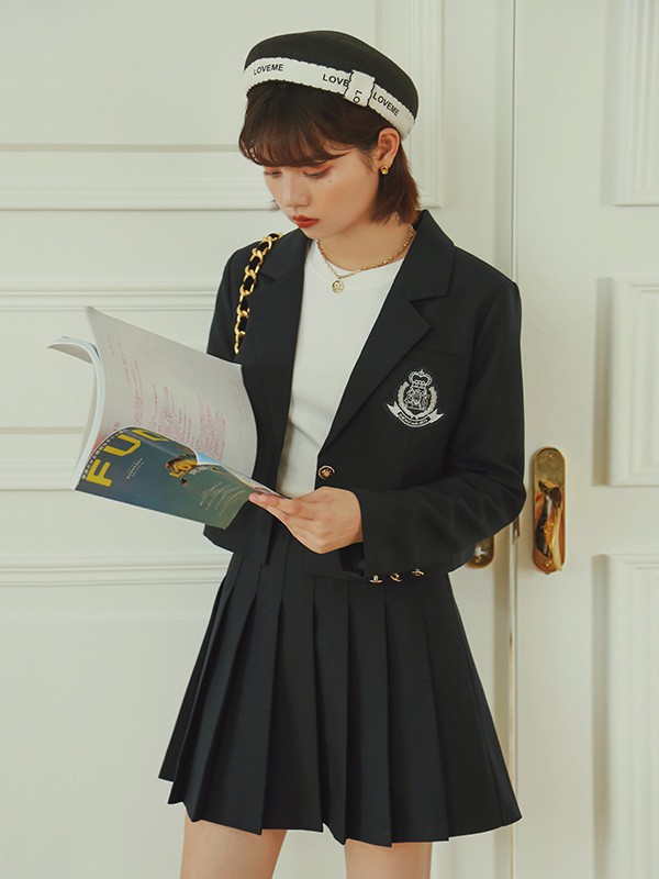 BananaBaby2022秋冬季黑色百褶裙