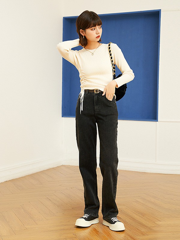 BananaBaby女装2022秋冬季白色针织衫