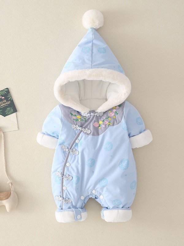 十点伴童装2022秋冬季蓝色连体衣