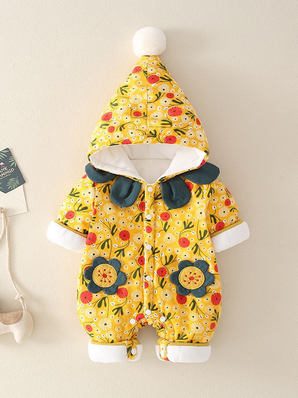 十点伴童装2022秋冬季黄色连体衣