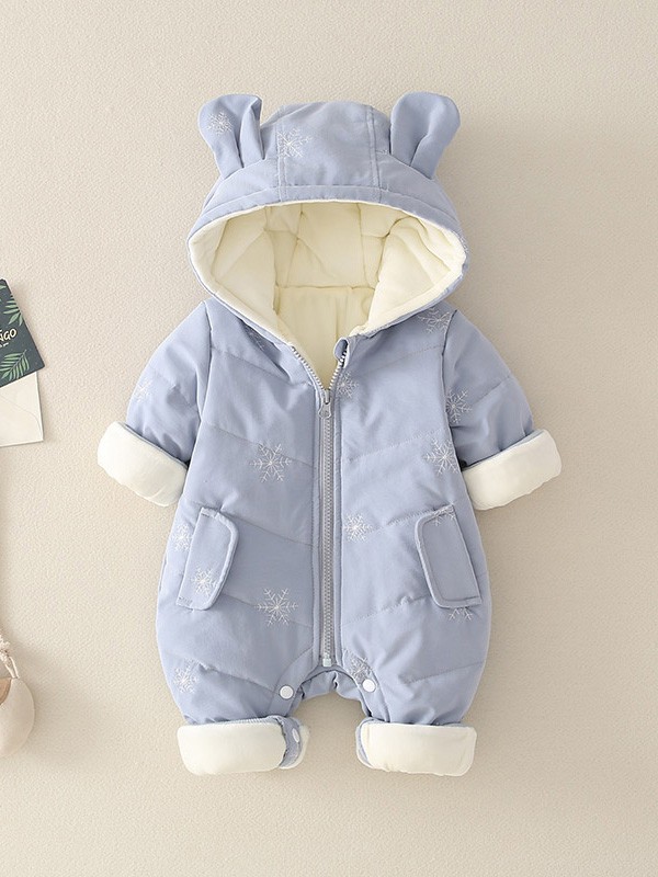 十点伴童装2022秋冬季蓝色连体衣