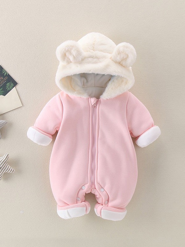 十点伴童装2022秋冬季粉色连体衣