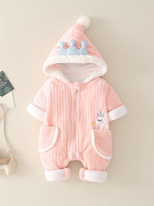 十点伴童装2022秋冬季粉色连体衣