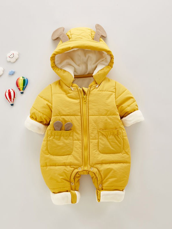 十点伴童装2022秋冬季黄色连体衣