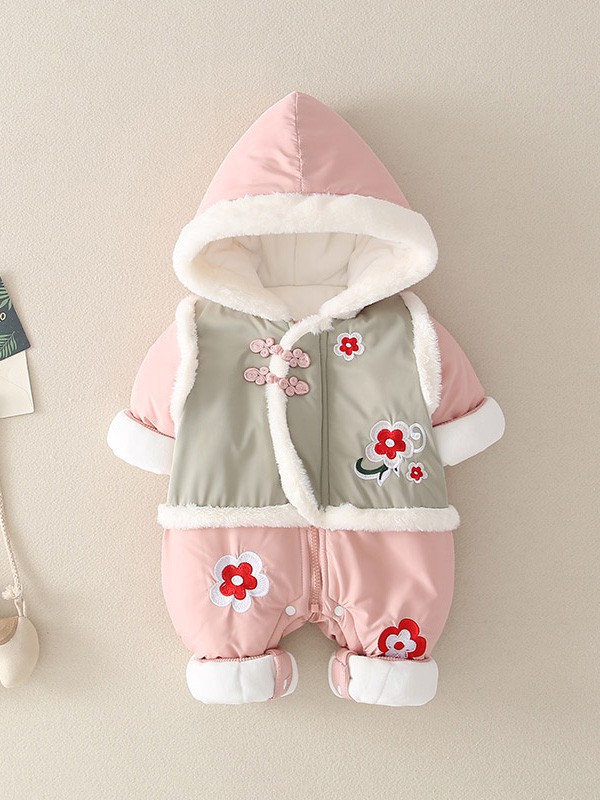 十点伴童装2022秋冬季粉色连体衣