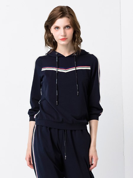 安秀 女装2022春夏季黑色卫衣