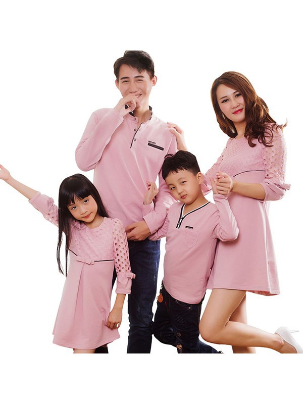 宇贝儿童装2022春夏季粉色连衣裙