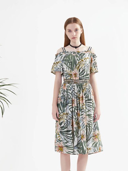 布同 女装2022春夏季白色连衣裙