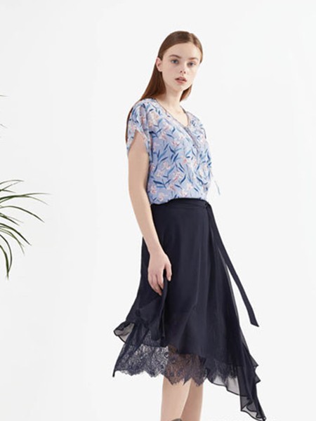 布同 女装2022春夏季黑色半身裙