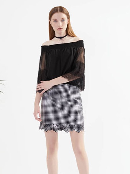 布同 女装2022春夏季灰色短裙